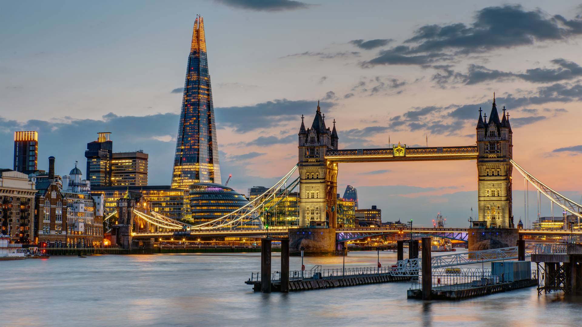 London Eightfold Tower Bridge and the Shard at dusk
